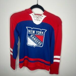 Red and Blue Women's Hooded Sweater